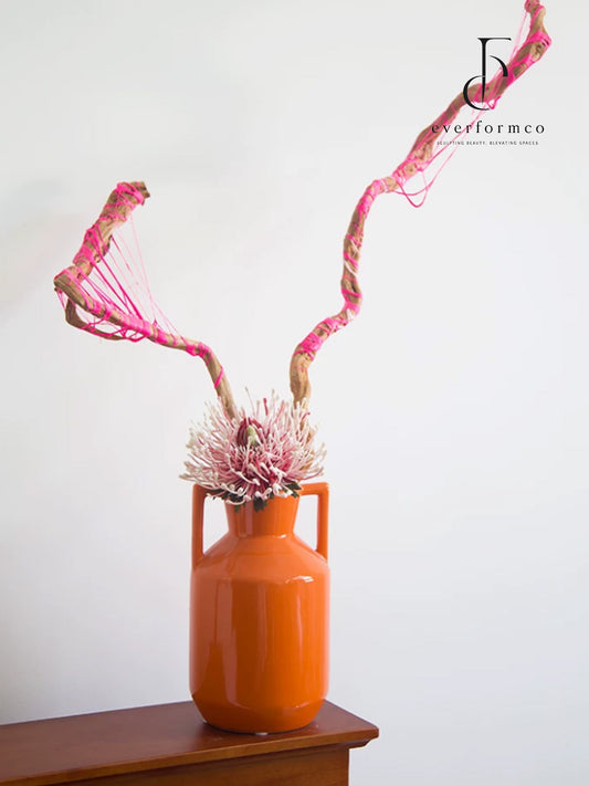Terracotta Orbit Double Handle Vase