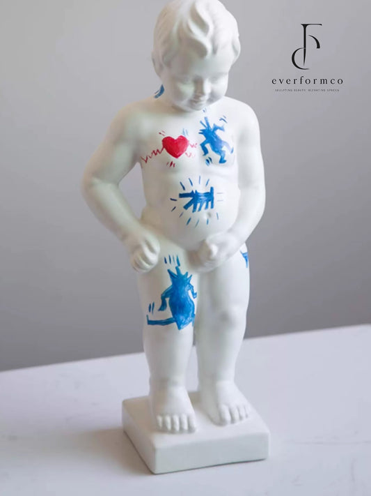 Haring Heart Puppy Art Figurine