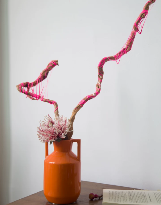 Terracotta Orbit Double Handle Vase