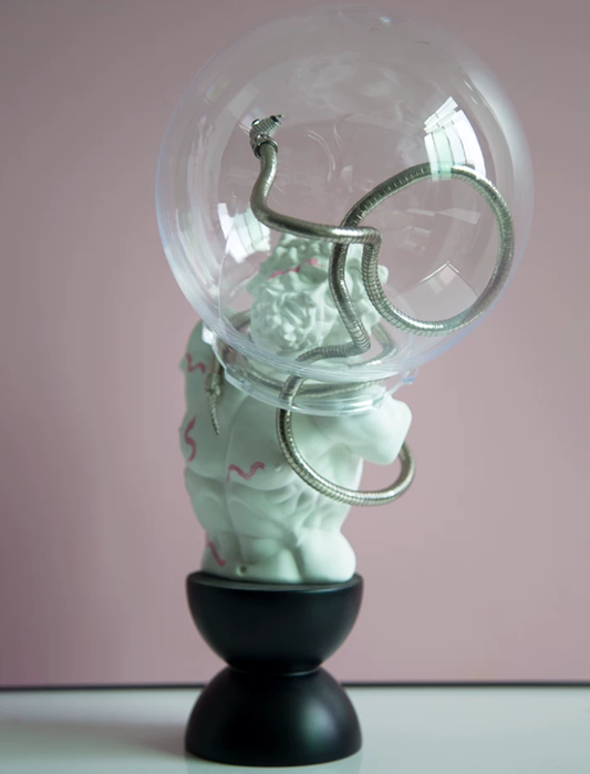 Silver Serpent Priestess Statue